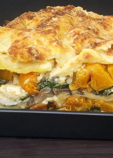 butternut spinack mushrooms lasagna