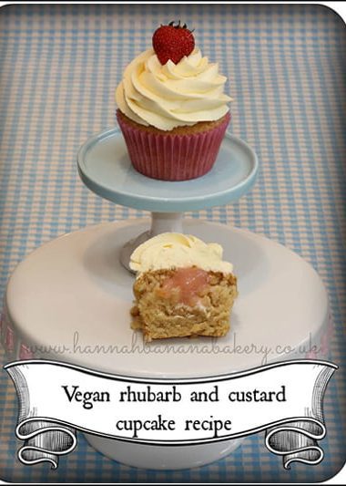 Vegan Rhubarb and custard cupcake recipe