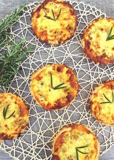 vegetarian leek feta quiches