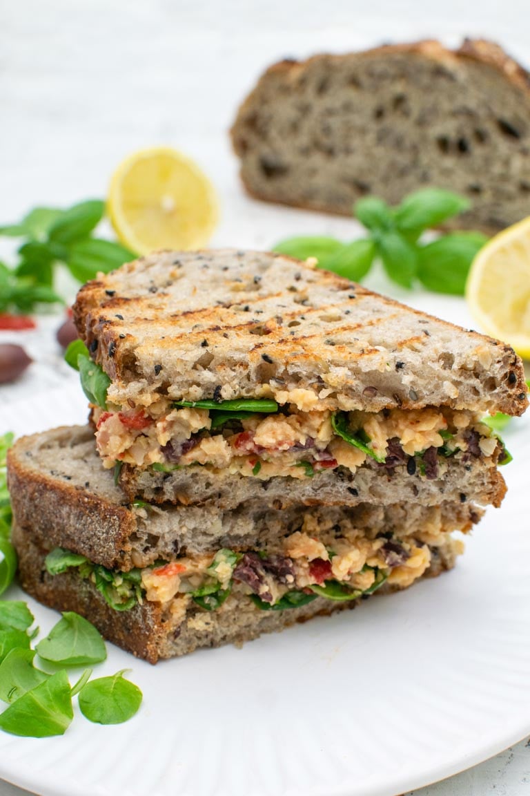 Mediterranean Sandwich (Vegan Chickpea Spread)