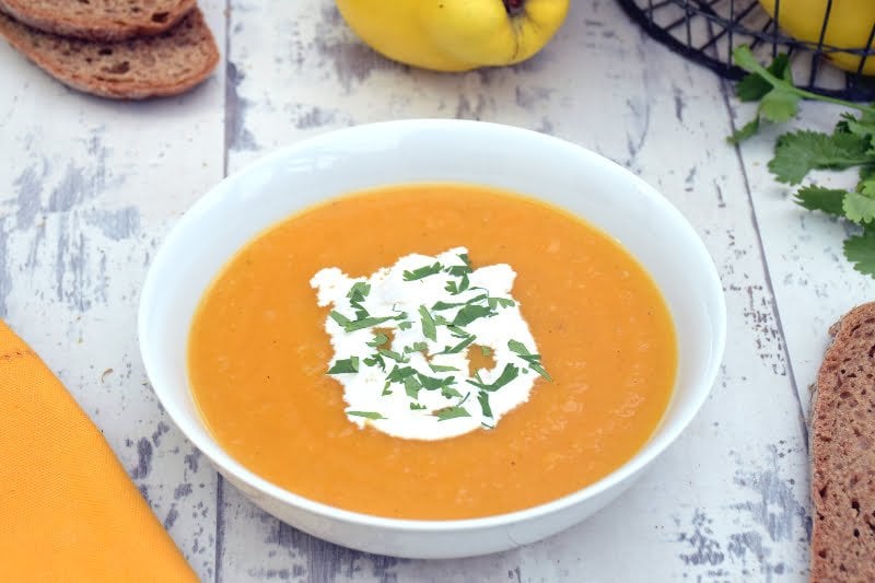 butternut, sweet potato & quince soup [vegan]
