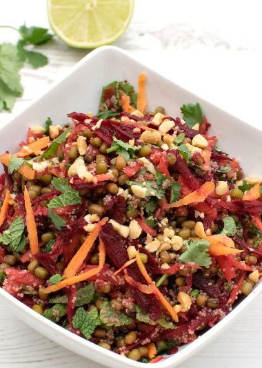 Mung Beans & Amaranth Crunchy Asian Vegan Salad by The Flexitarian