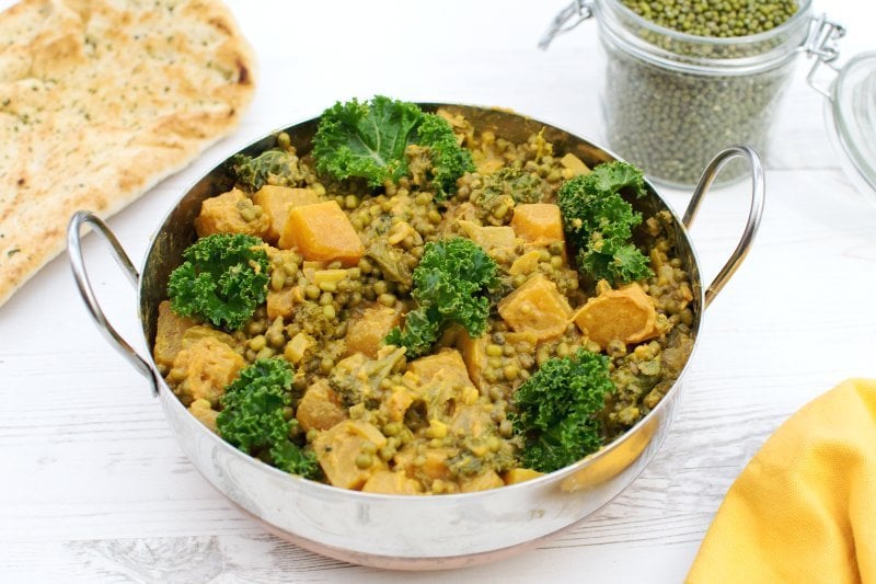 spiced mung beans winter casserole [vegan]