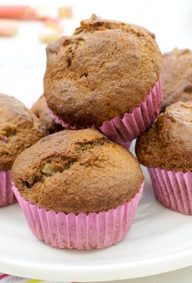 Rhubarb Muffins [vegan] by The Flexitarian
