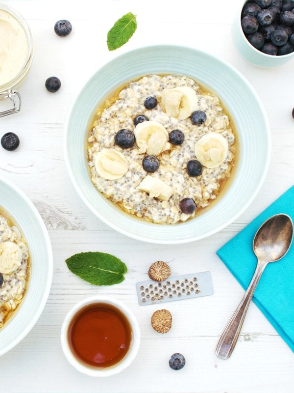 blueberry & banana overnight oats [vegan] [gluten free]