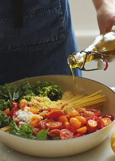 Kale, Tomato and Lemon Magic One-Pot Spaghetti [flexitarian] by Anna Jones