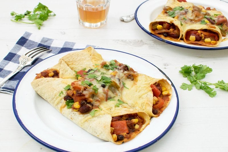 leftover chilli enchiladas [vegetarian]