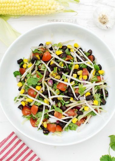 Kohlrabi Salad with Corn & Black Beans [vegan]