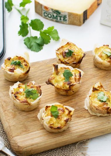 Leek & Comt&eacute; Curried Mini Quiches [flexitarian]