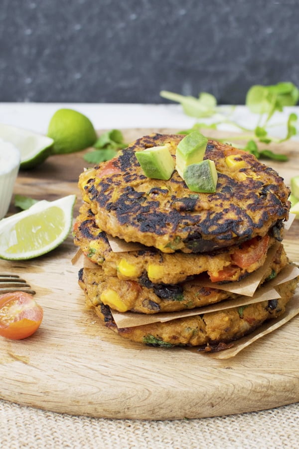 sweet potato & black bean fritters [vegetarian]