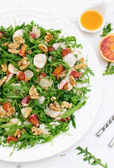 Jerusalem Artichoke, Walnut, Blood Orange & Rocket Salad [vegan] [gluten free] by The Flexitarian