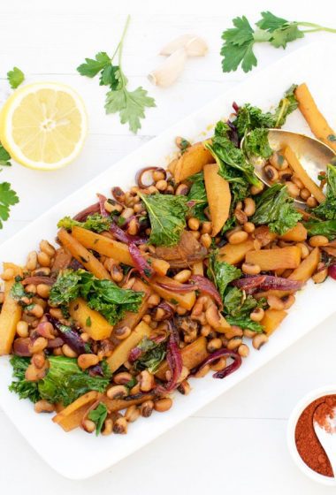 Roasted Swede, Kale and Black Eyed Peas with Smoked Paprika [vegan] [gluten free] by The Flexitarian
