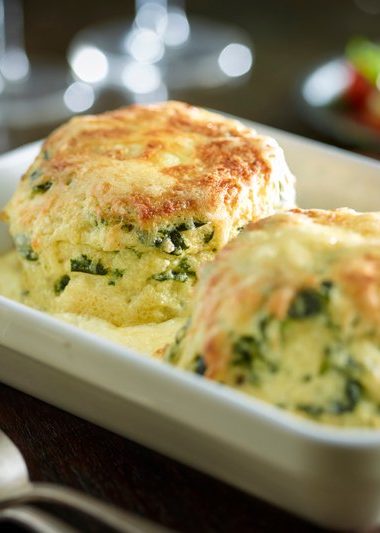 Spinach & Comt&eacute; Twice-baked Souffl&eacute;s [flexitarian]