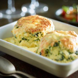 Spinach & Comté Twice-baked Soufflés [flexitarian]