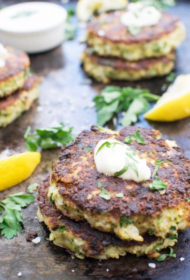 Broccoli & Cauliflower Cheddar Fritters by The Flexitarian