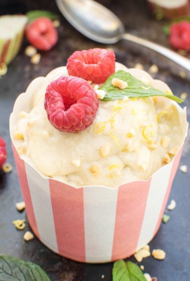 Rhubarb & Lemon Ice Cream [vegan] [gluten free] by The Flexitarian