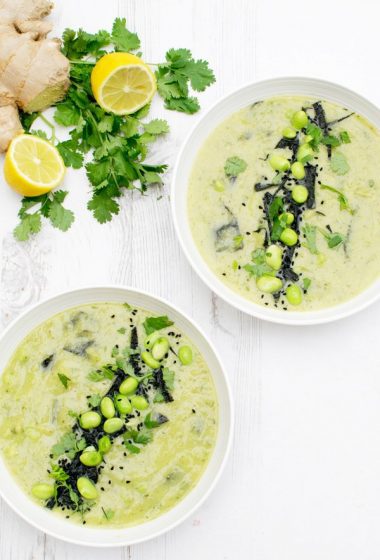 Courgette & Edamame Miso Soup [vegan] by The Flexitarian