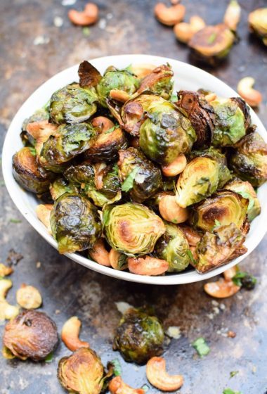 Asian Roasted Brussels Sprouts with Cashews [vegan] [gluten free] by The Flexitarian