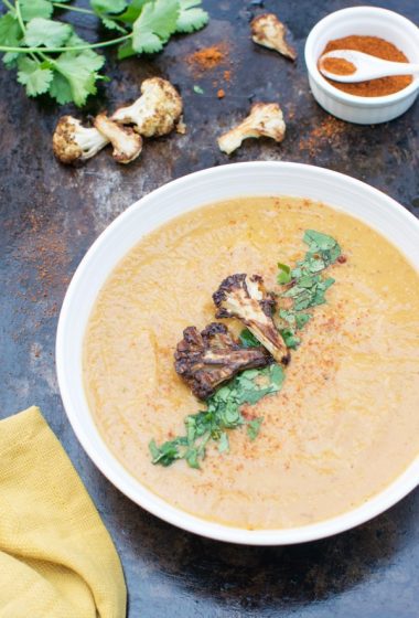 Roasted Cauliflower & Sweet Potato Lentil Soup [vegan] [gluten free] by The Flexitarian