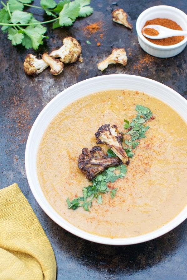 Roasted Cauliflower & Sweet Potato Lentil Soup [vegan] [gluten free] by The Flexitarian