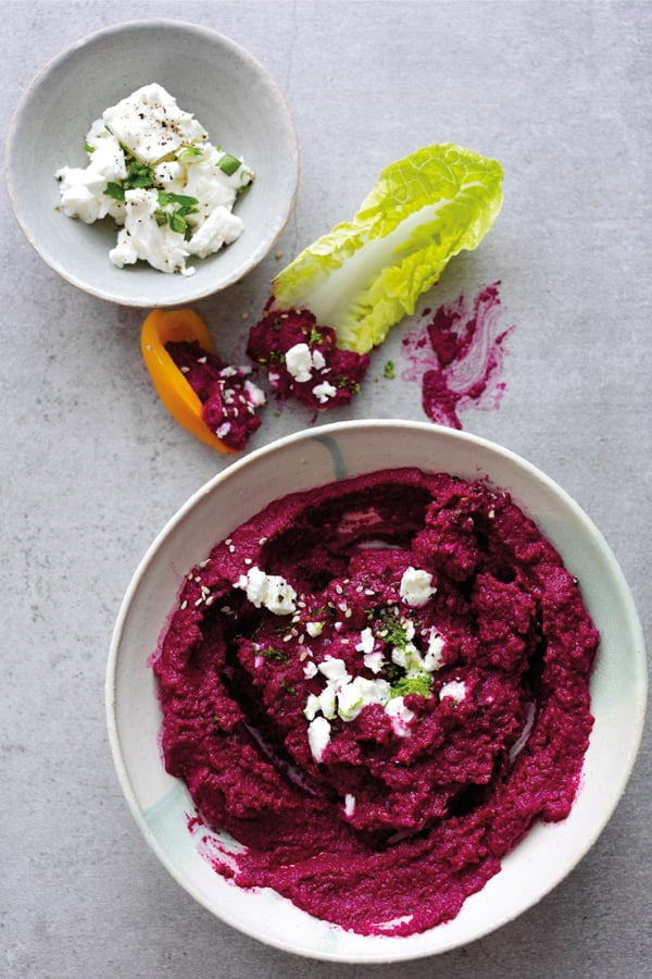 beetroot dip with feta, sesame & lime [vegetarian]