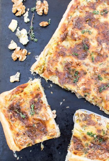 Leek, Apple, Stilton & Walnut Quiche [vegetarian] by The Flexitarian