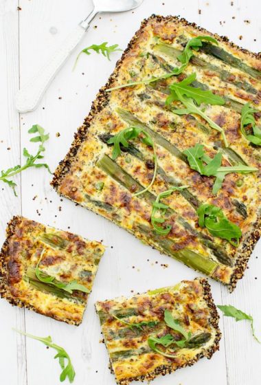 Asparagus & Pea Quiche With A Quinoa Crust [vegetarian] by The Flexitarian