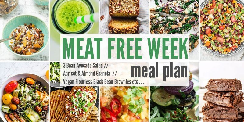 Meat Free Meal Plan: 3 Bean Avocado Salad, Apricot & Almond Granola + Vegan Flourless Black Bean Brownies