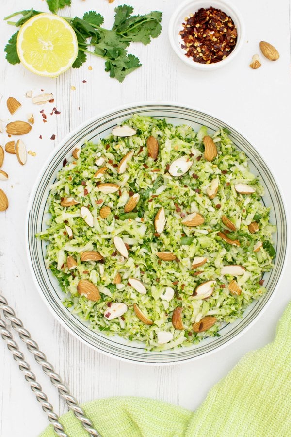 broccoli salad with maple ginger dressing [vegan]