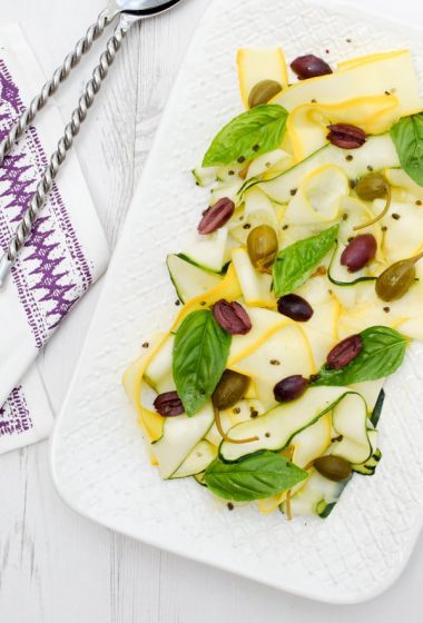 Marinated Courgette Salad with Capers & Olives [vegan] by The Flexitarian