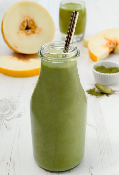Melon & Wheatgrass Protein Smoothie [vegan] by The Flexitarian
