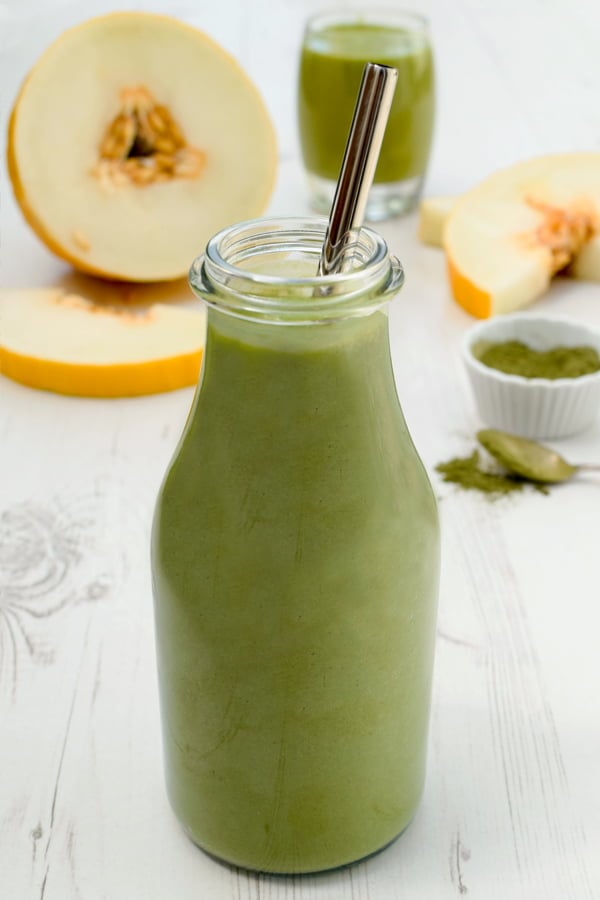 melon & wheatgrass protein smoothie [vegan]