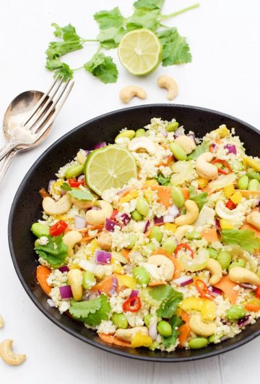 Crunchy Asian Cauliflower Rice Salad [vegan] by The Flexitarian
