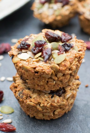 Cranberry Baked Oatmeal Cups [vegan] by The Flexitarian