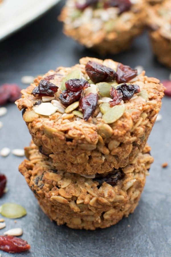 cranberry baked oatmeal cups [vegan]