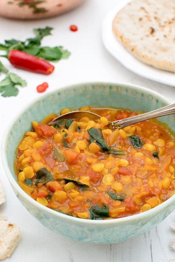 warming spinach dahl [vegan]