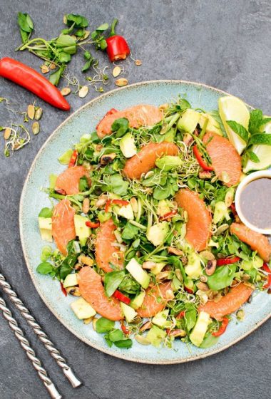 Grapefruit & Avocado Salad with Miso Ginger Dressing [vegan] [gluten free]