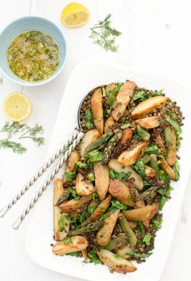 Roasted New Potato and Asparagus Lentil Salad [vegan] [gluten free] by The Flexitarian