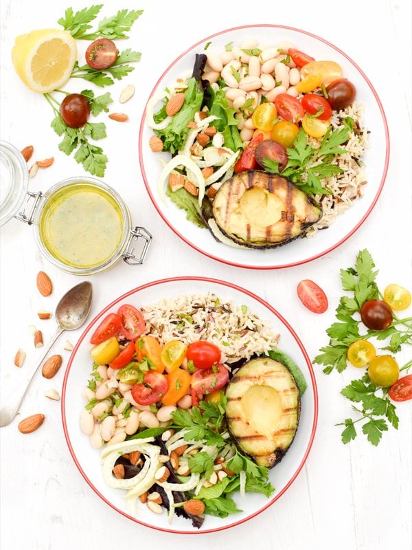 grilled avocado buddha bowl [vegan] [gluten free]