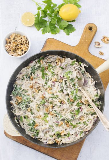 Creamy Celeriac Noodles With Mushroom & Kale [vegan] [gluten free] by The Flexitarian