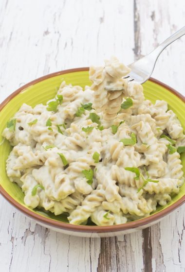 Pasta With Creamy Vegan Alfredo Sauce by The Flexitarian