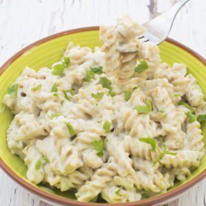 Pasta With Creamy Vegan Alfredo Sauce by The Flexitarian
