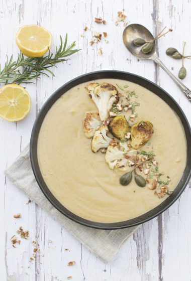 Roasted Brussels Sprouts and Cauliflower Soup [vegan] [gluten free] | The Flexitarian