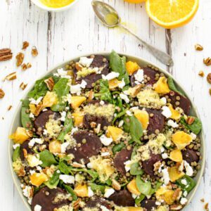 Winter Puy Lentil Salad with Beetroot, Orange and Spinach [vegetarian] [gluten free] by The Flexitarian