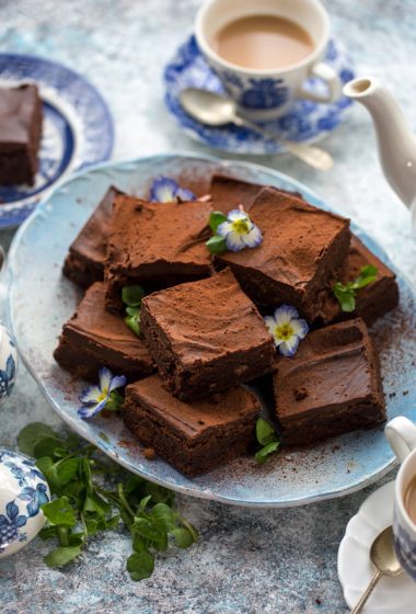 Chocolate, Orange & Watercress Brownies with Chocolate Ganache Topping from the Watercress Company