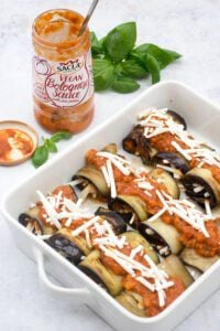 Aubergine Roll Ups - Vegan Bolognese Sauce Sacla by Annabelle Randles | The Flexitarian