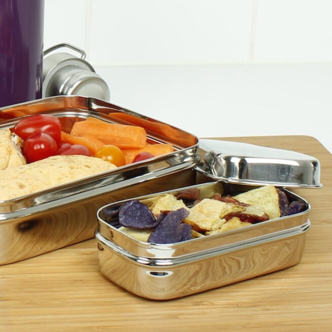 "Rampur" Large Rectangle Lunch Box with Mini Container - A Slice of Green - Image 3