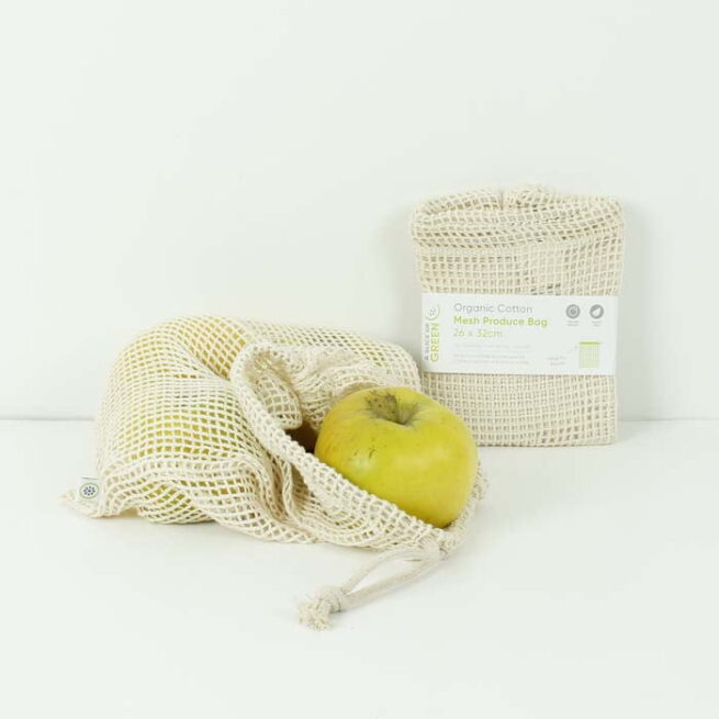 Organic Cotton Mesh Produce Bag - Medium (26 x 32cm) - Image 3