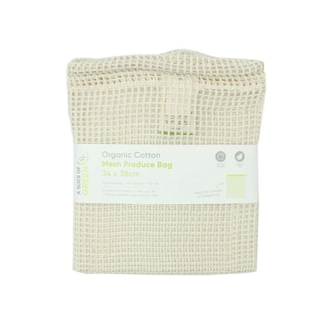 Organic Cotton Mesh Produce Bag - Large (34 x 38cm) - Image 5