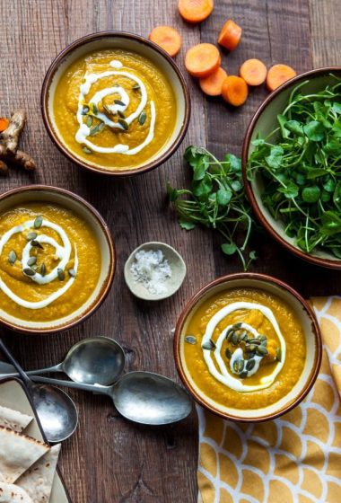 Watercress, Turmeric and Carrot Soup [vegan] by The Watercress Company